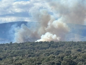 Declarado el  nivel 1 de peligrosidad en un incendio forestal en Villasbuenas de Gata