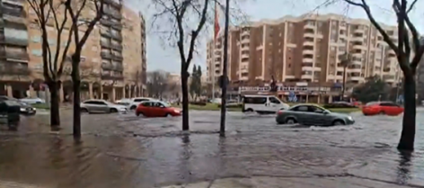 La intensa lluvia de la borrasca Garoé causa estragos en Badajoz