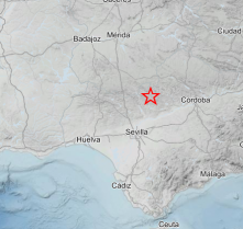 Un terremoto de magnitud 4.1 sacude el sur de Extremadura y parte de Andalucía